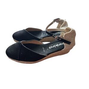 Biakina Women's Black Girona Eco Canvas Vegasn Espadrille Wedges Size 40 US 9